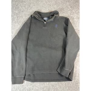 Vintage 90s Polo Ralph Lauren 1/4 Zip Pullover Sweater Mens XL Black Mini Pony
